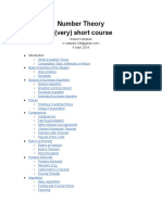 Number Theory A (Very) Short Course