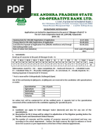 The Andhra Pradesh State Co-Operative Bank LTD.: (Govt. Partnered Scheduled Bank)