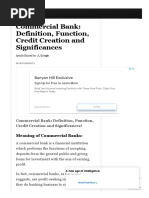 Commercial Bank - Definition, Function, Credit Creation and Significances