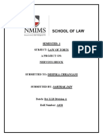 Semester: 1 Subject: Law of Torts A Project On Nervous Shock