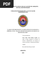 La Ejecución Presupuestal y Su Relación en El Manejo de La Epidemia Covid - 19 Bajo El Decreto de Urgencia 051-2020 en Las Regiones Del Perú