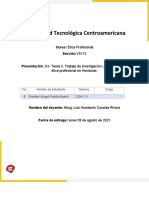 S3 - Tarea 3. Trabajo de Investigación Aplicación de La Ética Profesional en Honduras.