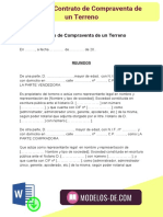 Modelo de Contrato de Compraventa de Un Terreno