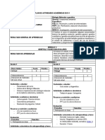 PLAN de ACTIVIDADES - Biología Molecular y Genética