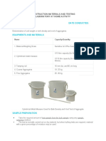 Construction Materials and Testing Exercises No. 1