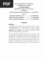 First Nationa Bank T. LTD VS Miles Comm Case No.108 of 2017 Hon - Mruma, J