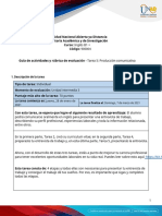 Activities Guide and Evaluation Rubric - Unit 3 - Task 5 - Communicative Production - En.es