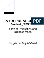 Q4 Week 1 2 ENTREP - 4Ms of Production and Business Model James Francis Magdalino G 12 COOKERY