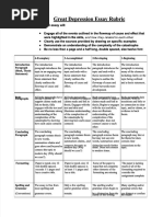 PDF Great Depression Essay Rubric Compress