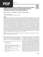 2020 - Sluggish Cognitive Tempo in Adolescents With and Without ADHD - Differentiation From Adolescent-Reported ADHD Inattention and Unique Associations With Internalizing Domains