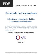 Demande de Propositions: Sélection de Consultants - Petites Prestations Intellectuelles