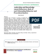 Ethical Leadership and Knowledge Management Behaviors: Role of Organizational Citizenship Behavior and Procedural Justice