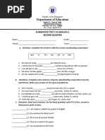 Department of Education: Summative Test 2 in English 5 Second Quarter