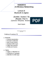 Mobile & Wireless Networking: Bluetooth & Zigbee (Schiller, Section 7.5) (Reader, Part 7)