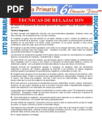 Tecnicas de Relajacion para Sexto de Primaria