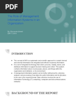 The Role of Management Information Systems in An Organization