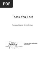 Thank You Lord (Hillsong Worship) Lead Sheet Piano Vocal