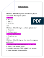 IT Questions: 1.1.1 Which One of The Following Terms Describes The Physical Components of A Computer System?