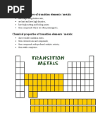 Physical Properties of Transition Elements / Metals