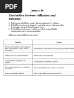 Similarities Between Diffusion and Osmosis:: Lecture - 06