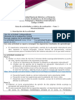 Guia de Actividades Rúbrica de Evaluación Fase 1