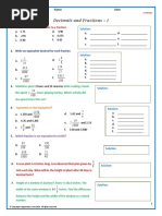 Decimals and Fractions I