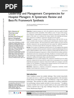 Leadership and Management Competencies For Hospital Managers: A Systematic Review and Best-Fit Framework Synthesis