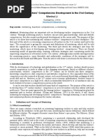 Mentoring For Teachers' Competencies Development in The 21st Century