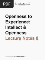 Openness To Experience: Intellect & Openness: Lecture Notes 8