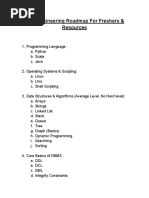 Data Engineering Roadmap For Freshers & Resources