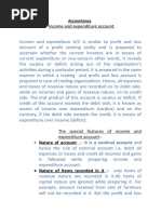 Income and Expenditure Notes