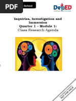 Class Research Agenda: Inquiries, Investigation and Immersion Quarter 1 - Module 1