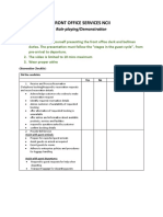 Front Office Services Ncii: Role-playing/Demonstration