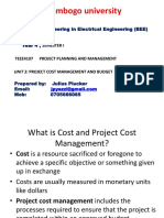 Project Cost Management and Budget