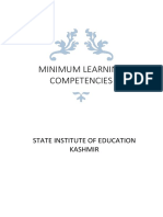 Minimum Learning Competencies: State Institute of Education Kashmir