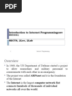 Introduction To Internet Programming: 5ECTS, 2lec, 2lab