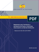 Resolucion Sie-030-2015-Memi - Reglamento para Tramitacion y Aprobacion de Planos y Solicitudes de Interconexion A La Red de Distribucion