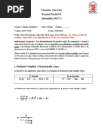 Parcial #1 Matemáticas