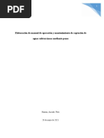 Elaboración de Manual de Operación y Mantenimiento de Captación de Aguas Subterráneas Mediante Pozos