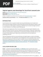 Topical Agents and Dressings For Local Burn Wound Care