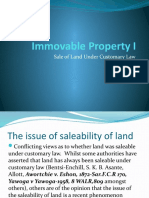 Immovable Property I: Sale of Land Under Customary Law