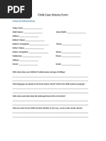 Child Case History Form CAS