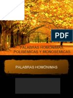 Palabras Homonimas Polisemicas y Monosemicas