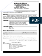 Sandeep Divate Resume