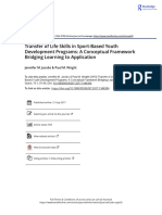 Transfer of Life Skills in Sport Based Youth Development Programs A Conceptual Framework Bridging Learning To Application