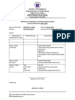 INDIVIDUAL WORKSHEET ACCOMPLISHMENT REPORT Sample