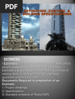 Estimating, Costing & Building Specifications