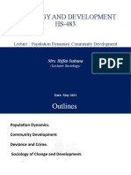 Sociology and Development HS-483: Lecture: Population Dynamics. Community Development