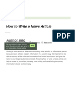 How To Write A News Article - 14 Steps (With Pictures) - Wikihow