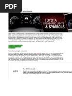 Toyota Dashboard Lights